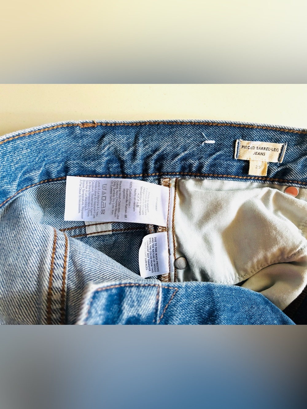 Madewell. Women’s Pieced Barrel-Leg Jeans.25. New without the tags. 100% cotton. - Picture 10 of 13